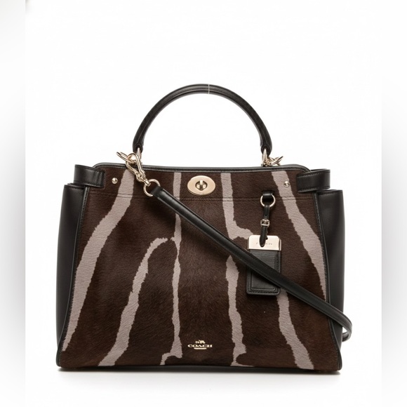 Coach Handbags - Coach Gramercy Satchel in Zebra-Print Haircalf